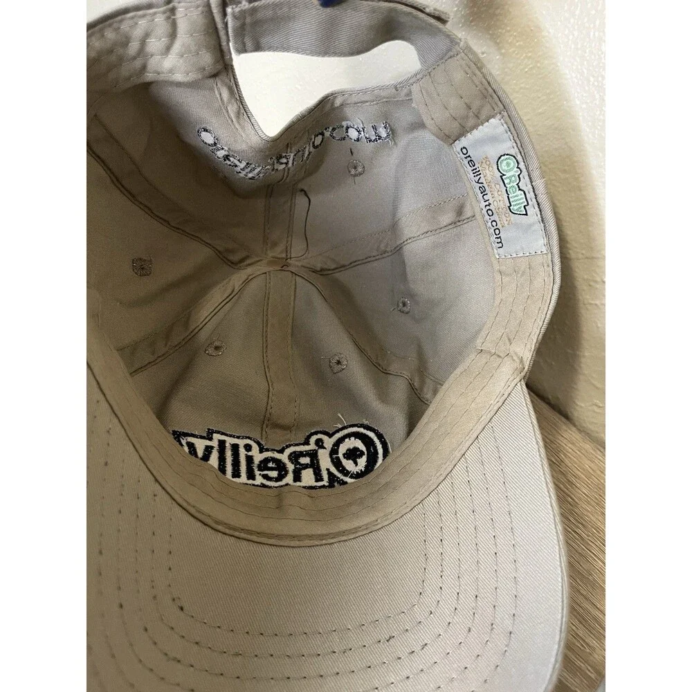 O'Reilly Auto Parts Hat  Adjustable Embroidered Logo  Gray Khaki Color.